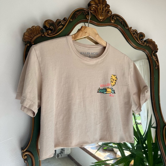 Killer Acid Limited Edition Cropped Graphic Tee Shirt Cut Off - Picture 6 of 6